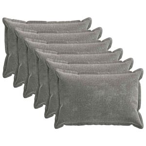 vidaXL Kussensloop 6 pcs HOUTEN Donkergrijs 50 x 75 cm Chenille Stof