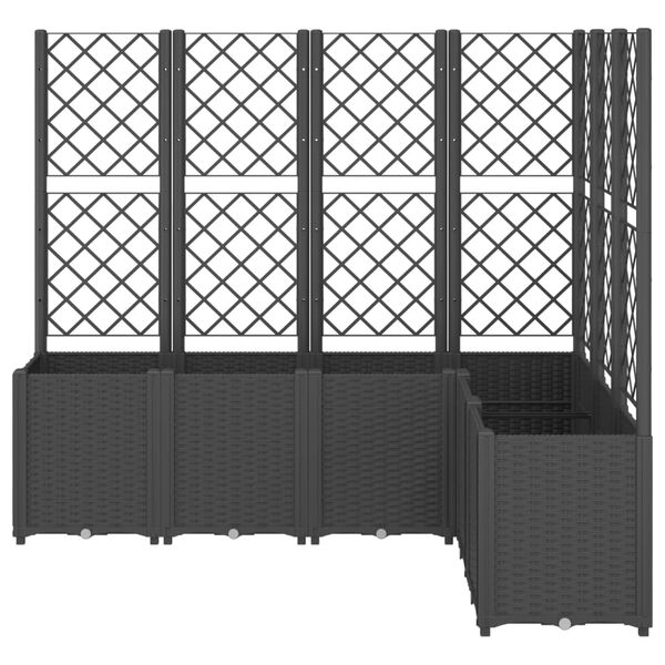 vidaXL Plantenbak met latwerk 160x120x140 cm polypropeen zwart
