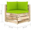 vidaXL 11-delige Loungeset met kussens groen ge&iuml;mpregneerd hout