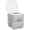 vidaXL Campingtoilet draagbaar 20+10 L HDPE grijs en wit