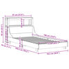 vidaXL Bedframe zonder matras massief grenenhout wit 75x190 cm