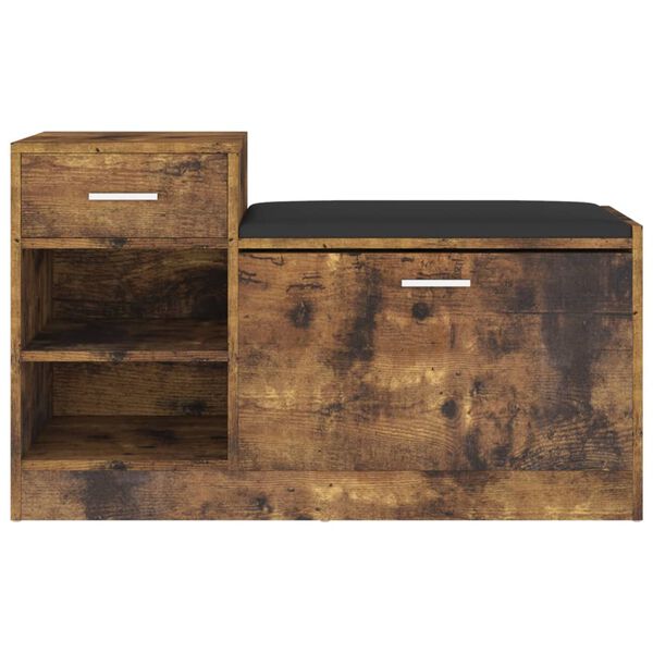 vidaXL Schoenenbank 94,5x31x57 cm bewerkt hout gerookt eikenkleurig