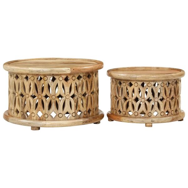 vidaXL 2-delige salontafelset massief mangohout