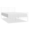 vidaXL Bedframe met hoofd- en voeteneinde metaal wit 120x200 cm