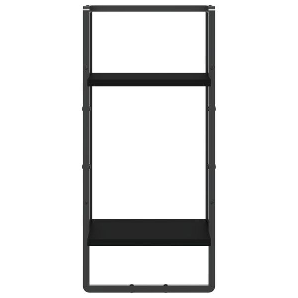 vidaXL Wandschap met stang 30x25x65 cm zwart