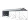 vidaXL Hondenkennel met dak 2x14x2,5 m gegalvaniseerd staal zilver