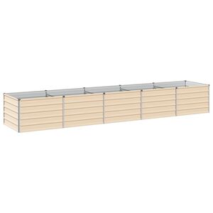 vidaXL Verhoogd Tuinbed Ivoor 400 x 80 x 55 cm Gegalvaniseerd staal