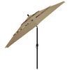 vidaXL Parasol 3-laags met aluminium paal 3,5 m taupe