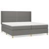 vidaXL Boxspring met matras stof donkergrijs 200x200 cm
