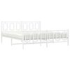 vidaXL Bedframe met hoofd- en voeteneinde metaal wit 180x200 cm