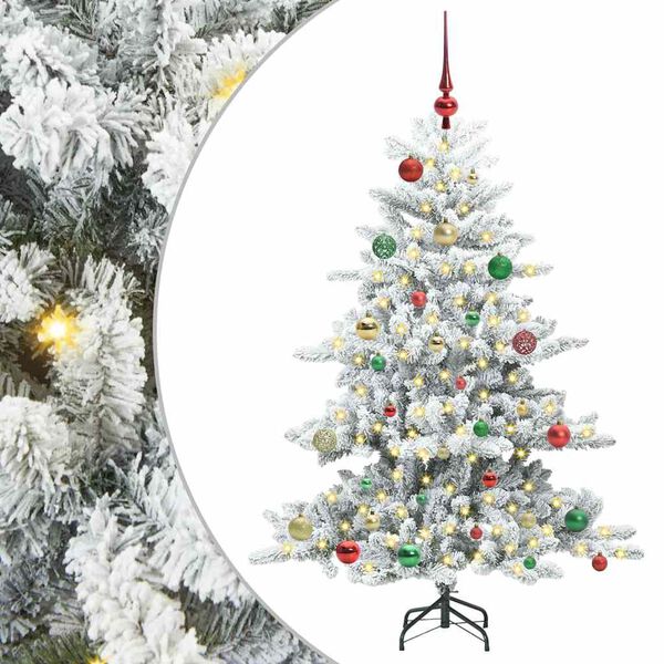 vidaXL Kunstmatige Inklapbare Kerstboom Wit 150 cm PVC en staal