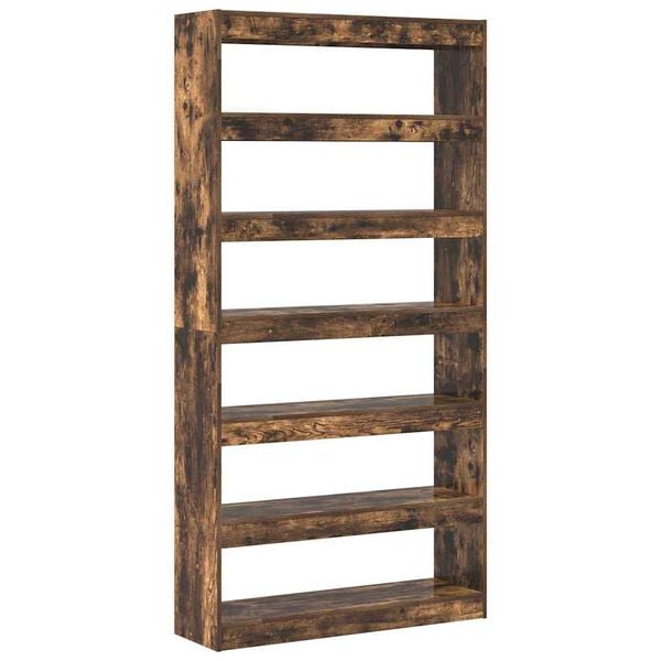 vidaXL Boekenkast Gerookt eiken 100 x 30 x 198 cm Bewerkt hout