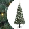 vidaXL Kunstkerstboom met verlichting en balset Groen 150 cm PET
