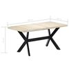 vidaXL Eettafel 160x80x75 cm massief mangohout wit