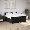 vidaXL Boxspring met matras stof zwart 180x200 cm