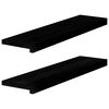 vidaXL Vensterbanken 2 st 80x20x2 cm massief eikenhout bruin-zwart