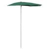 vidaXL Parasol half met paal 180x90 cm groen