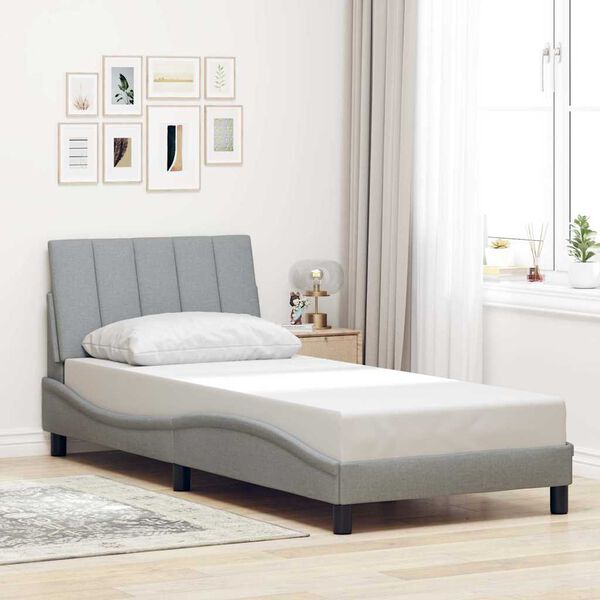 vidaXL Bedframe zonder matras "Hanko" 80x200 cm stof lichtgrijs