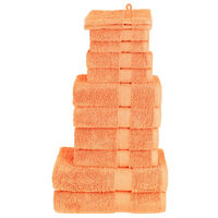 vidaXL 12-delige Handdoekenset 600 g/m² 100% katoen oranje