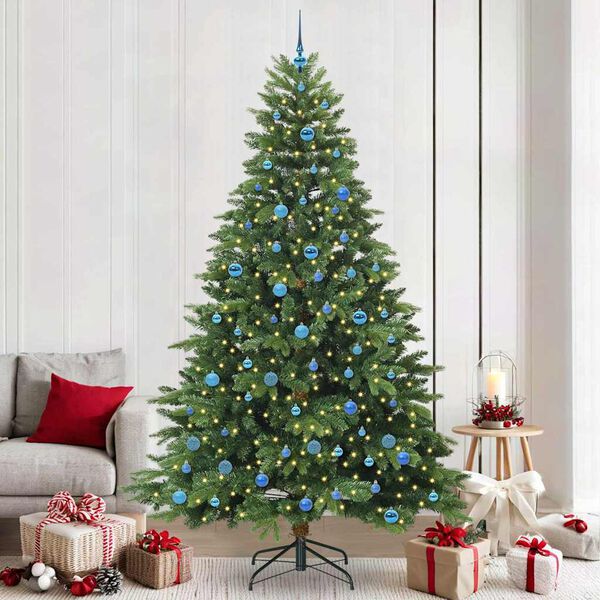 vidaXL Kunstkerstboom met 300 LED met standaard Groen 240 cm PE en PVC