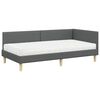 vidaXL Hoekbedframe met Matras Anders met hoofdeinde 2 pcs Grijs Stof