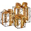 vidaXL Verlichte kerstcadeau doos 3 st 150 LED's Warmwit