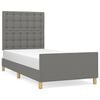 vidaXL Bedframe met hoofdbord stof donkergrijs 80x200 cm
