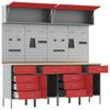 vidaXL Werkkast set met opslag 10 pcs Rood