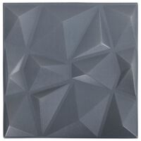 vidaXL 12 st Wandpanelen 3D 3 m² 50x50 cm diamantgrijs