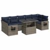 vidaXL 8-delige Loungeset met kussens poly rattan acacia grijs