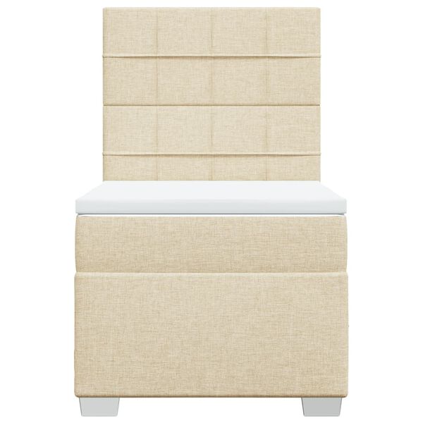 vidaXL Boxspring met matras stof cr&egrave;mekleurig 100x200 cm