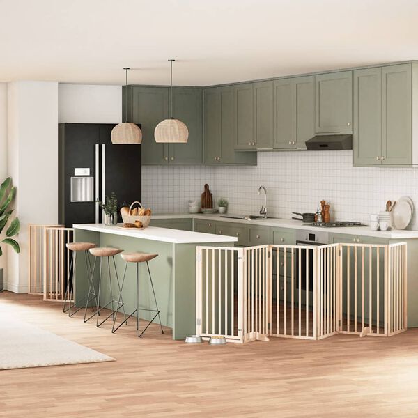 vidaXL Hondenhek inklapbaar met deur 15 panelen 750 cm populierenhout