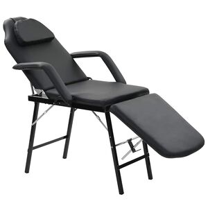 vidaXL Behandelingsstoel voor gezicht 185x78x76 cm kunstleer zwart