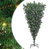 vidaXL Zijwaarts kunstkerstboom met ballenset Groen 180 cm PVC