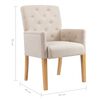 vidaXL Eetkamerstoelen met armleuningen 6 st stof beige