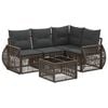 vidaXL Tuinbankenset 5 pcs Grijs en Donkergrijs poly rattan