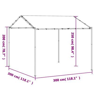 vidaXL Tuinpaviljoen 3x3 m staal en stof beige