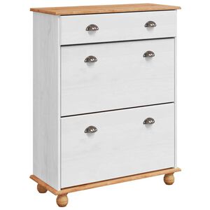 vidaXL Schoenenkast ASKIM Wit 85 x 35 x 108 cm Massief grenenhout