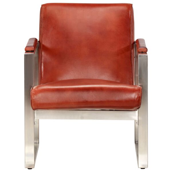 vidaXL Kuipstoel 60x73x77 cm echt leer bruin