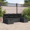 vidaXL Tuin Sofa Set met kussen met opslag 6 pcs Zwart Poly riet