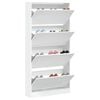 vidaXL Schoenenkast met 4 klaplades 80x21x163,5 cm wit