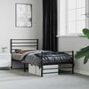 vidaXL Bedframe met hoofd- en voeteneinde metaal zwart 75x190 cm