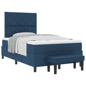 vidaXL Boxspringbed met hoofdeinde Blauw 120 x 200 cm Stof
