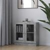 vidaXL Vitrinekast 82,5x30,5x80 cm bewerkt hout betongrijs