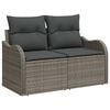 vidaXL Tuin Sofa Set met kussen met opslag 7 pcs Grijs Poly riet