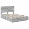 vidaXL Opslag bed met lade Grijs Sonoma 140 x 200 cm Bewerkt hout