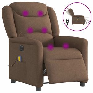vidaXL Massagestoel elektrisch verstelbaar stof bruin