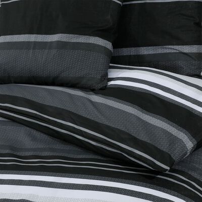 vidaXL Dekbedovertrekset 155x220 cm katoen zwart en wit
