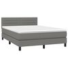 vidaXL Boxspring met matras stof donkergrijs 140x200 cm
