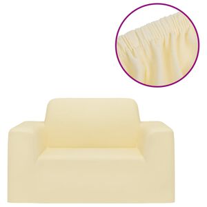 vidaXL Bankhoes stretch polyester jersey cr&egrave;mekleurig